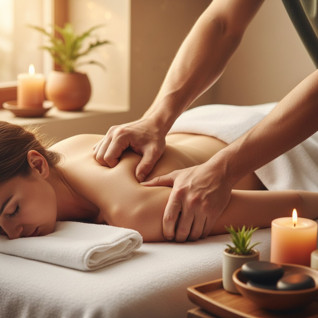 Deep tissue massage targeting muscle tension